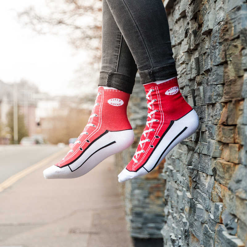 basket chaussette femme rouge